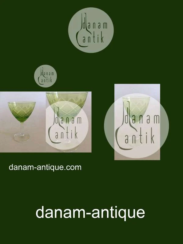 "Wien Antik" Grønt Hvidvinsglas fra Lyngby Glas