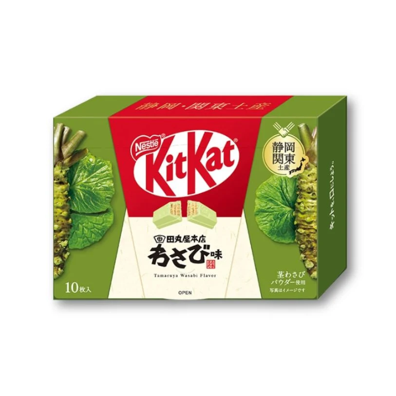 KitKat Mini Wasabi från Japan – förpackning med 10 bitar