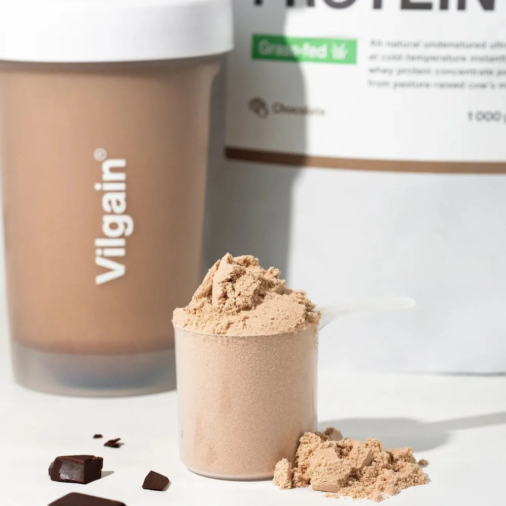 Vilgain Protein balsam från mjölk från gräsbetande kor, chokladsmak 1000 g