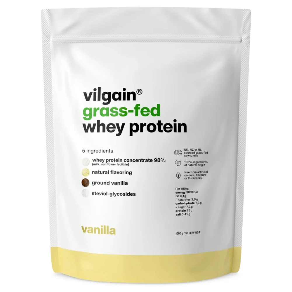 Vilgain Protein balsam från mjölk från gräsbetande kor, vaniljsmak 1000 g