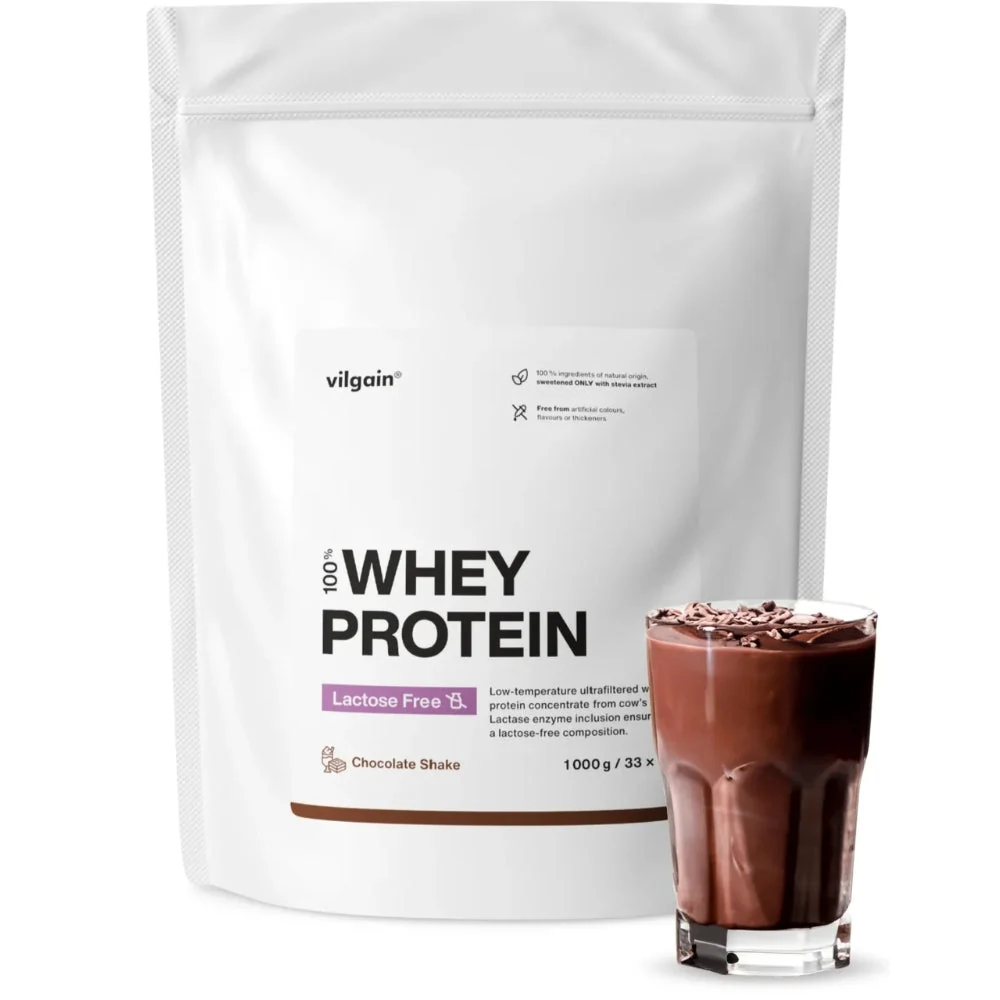 Vilgain Socker- och laktosfritt proteintillskott, chokladshakesmak 1000 g