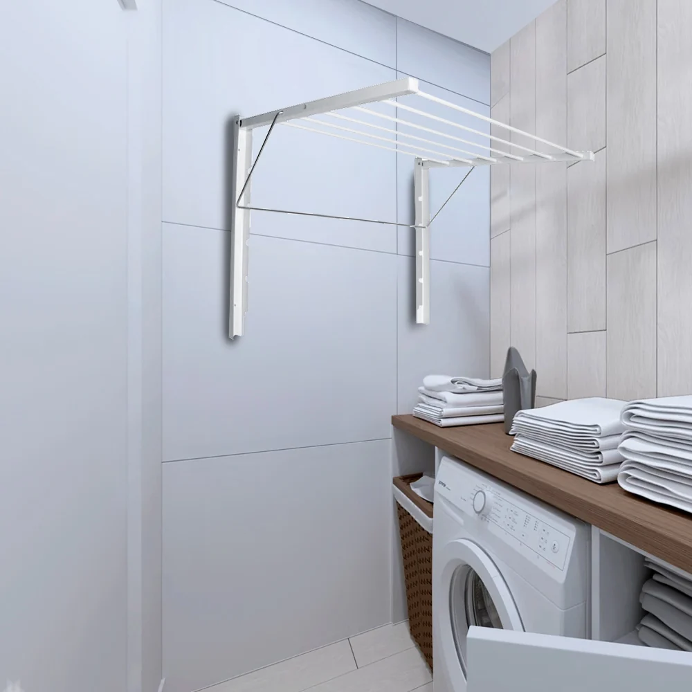 ABJ torkställning Bärbar Clothes Laundry Bathroom Folding Wall Mount Dryer Airer