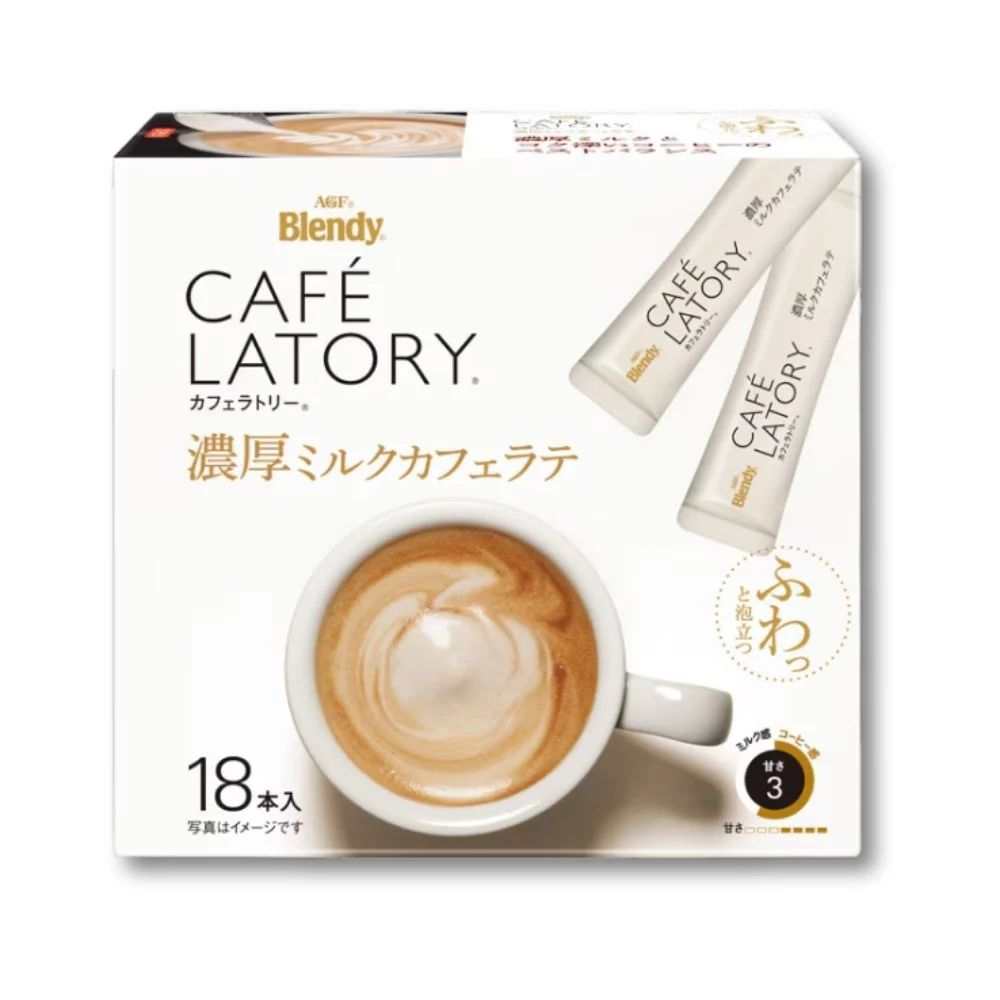 AGF Blendy Cafe Latory Stick Milk Cafe Latte (Snabbkaffe) 18 bitar