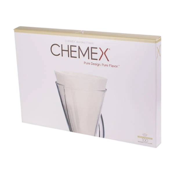 Chemex fyrkantiga pappersfilter – vita – 3 koppar (100 st)