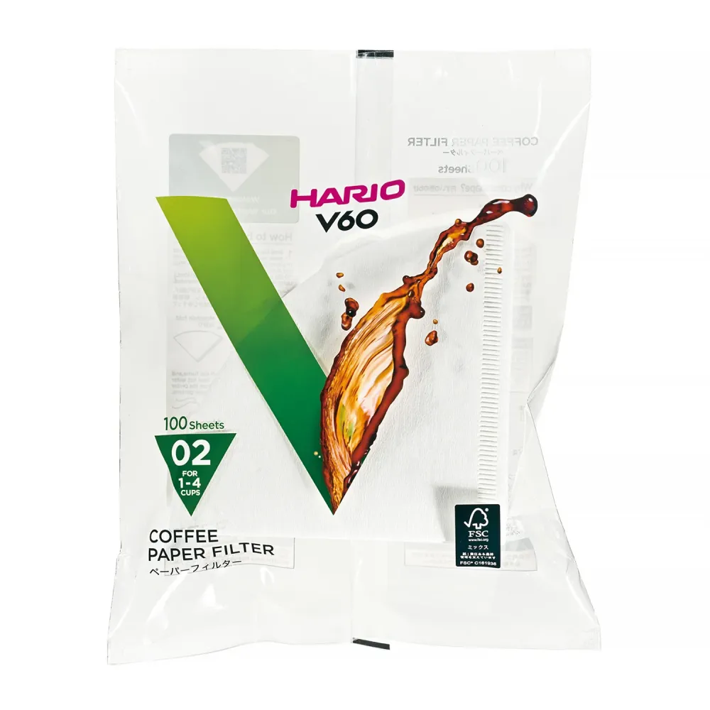 Hario Pappersfilter – V60-02 – 100-pack