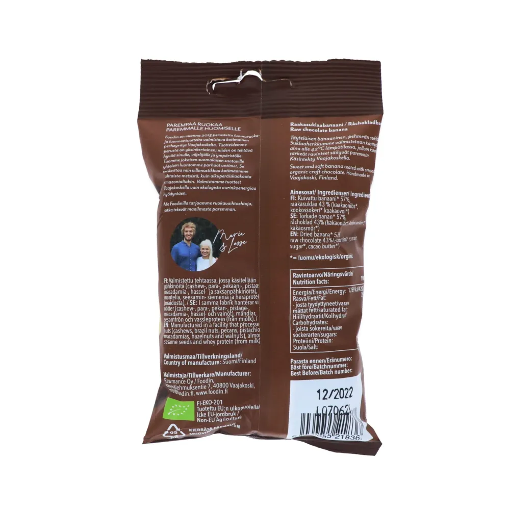 Råchokladdoppad banan, 70 g