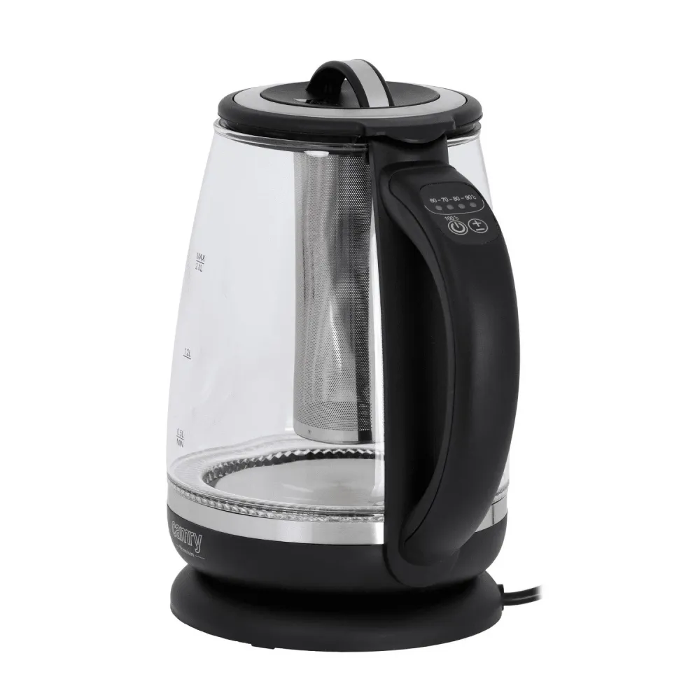 Camry CR 1290 elektrisk vattenkokare Detachable korg med infusionsbehållare Temperaturkontroll LED-bakgrundsbelysning 2L 2...