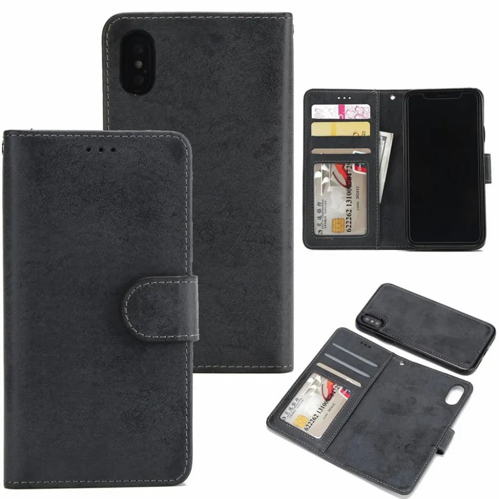 Mjukläder magnetfodral för iPhone X/XS med magnetlås. Black