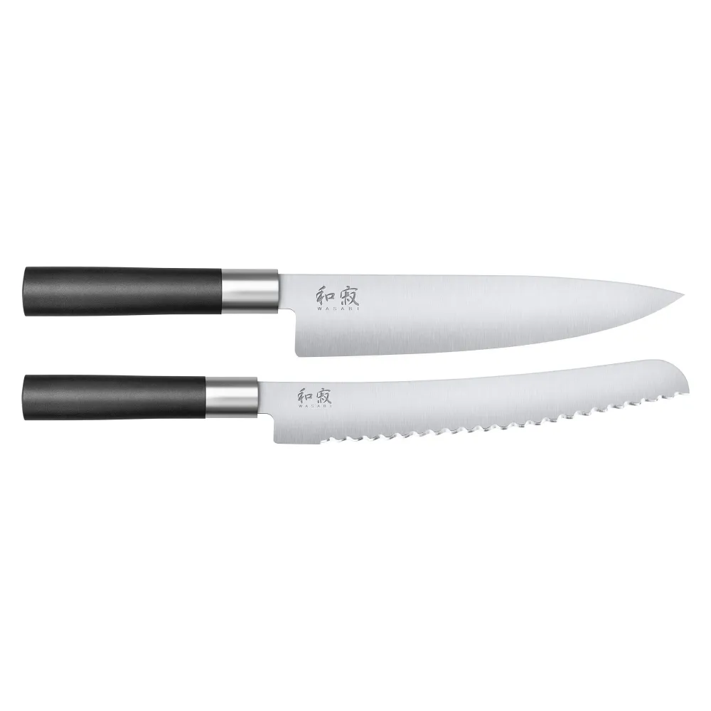 Kai Wasabi Black Bröd- & Kockkniv Place 2 delar