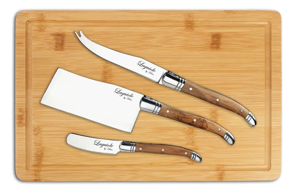Knivar FunNordic Laguiole Hâws Ostset 3 delar + Tapasbricka