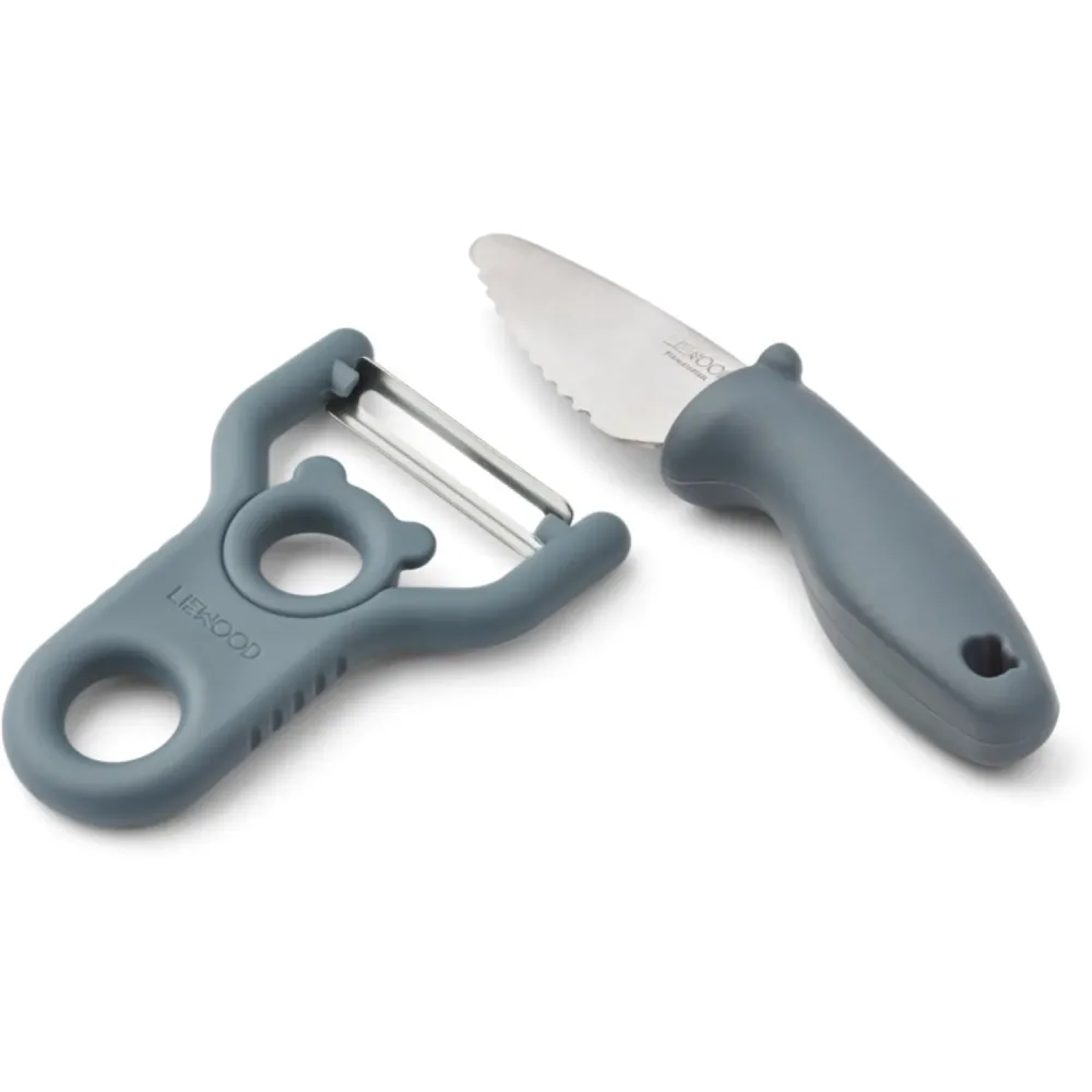 LIEWOOD Whale Blue Pertense Skalare & Knife Sett | Razor Sharp |