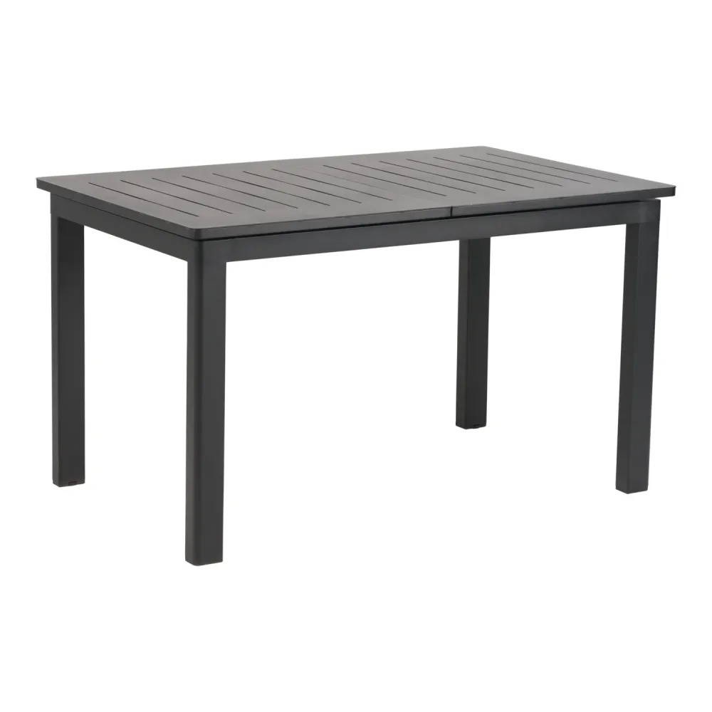 Lomma matbord Small – Träkol aluminium 132–192×80 cm, förlängningsbart