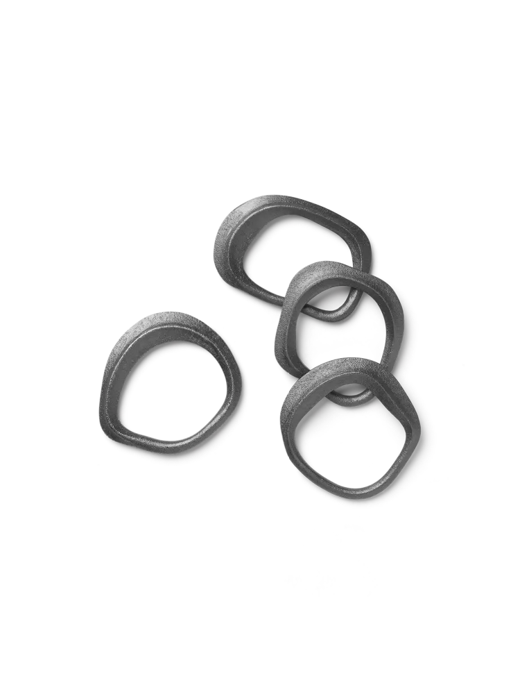 Flow Napkin Rings - Place 4 - Black Brass