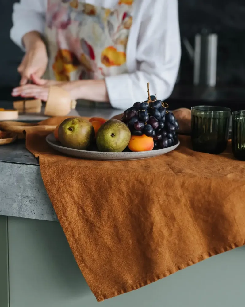 Kökshandduk i naturlinne, Hazelnut | Linen Tales