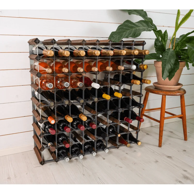 Classic Wine Racks Vinställ Påbyggnadsbart 72 Flaskor Mörk Ek