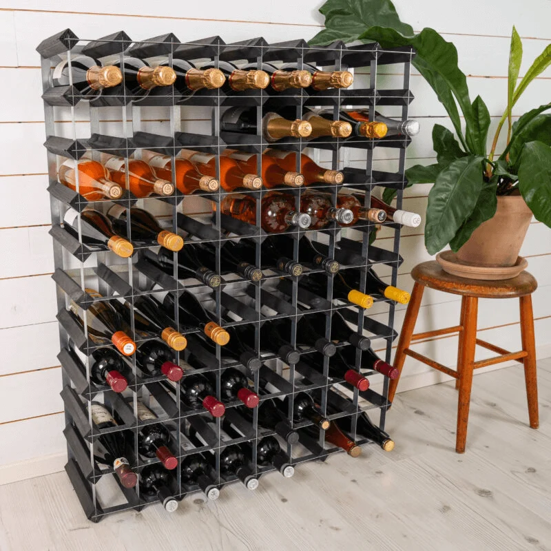 Established Wine Racks Vinställ Påbyggnadsbart 90 Flaskor Black Ash