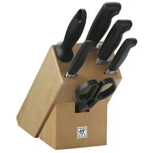 ZWILLING Blockknivstativ FOUR STAR, 7 st, med knivslip och sax, Zwilling