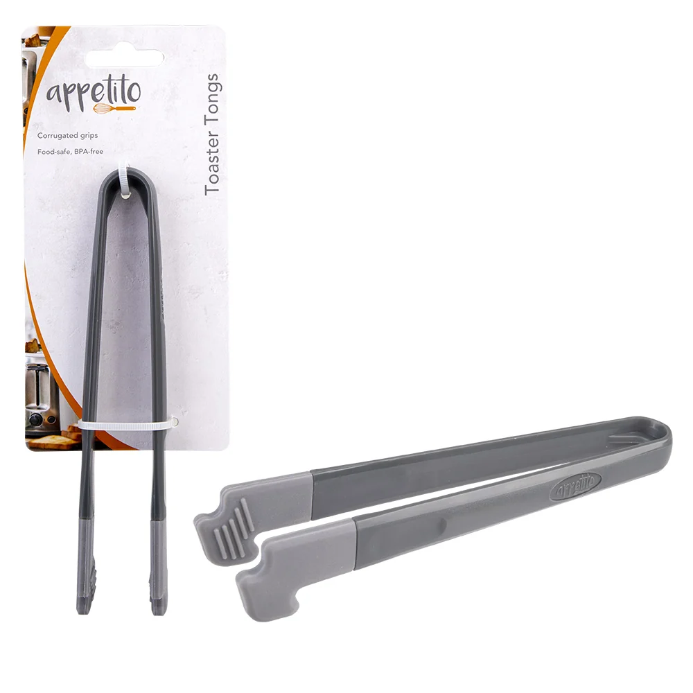 Appetito Toaster Tongs med silikontips (kol)