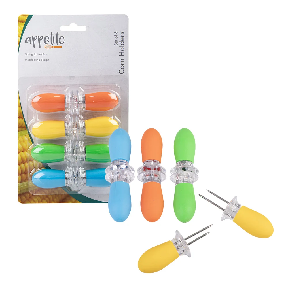 Appetito Soft Grip Corn Holder (Set 8)