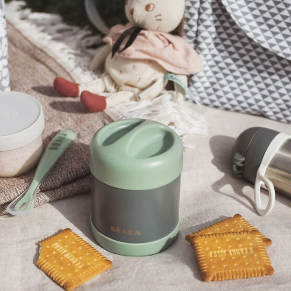 Beaba Baby termos 300 ml Mineralgrå/Sage grön