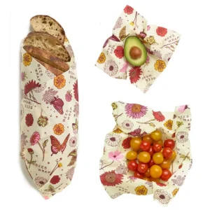 Bee’s Wrap - återanvändbara omslag i tre storlekar, Vegan Meadow Magic