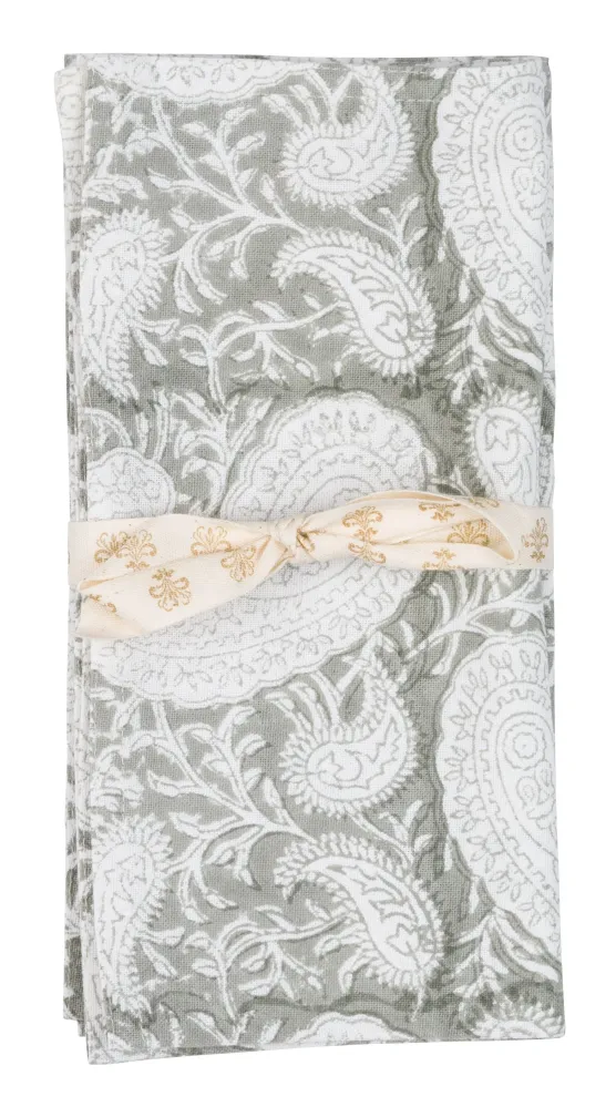 Big Paisley® Napkins Light Grey
