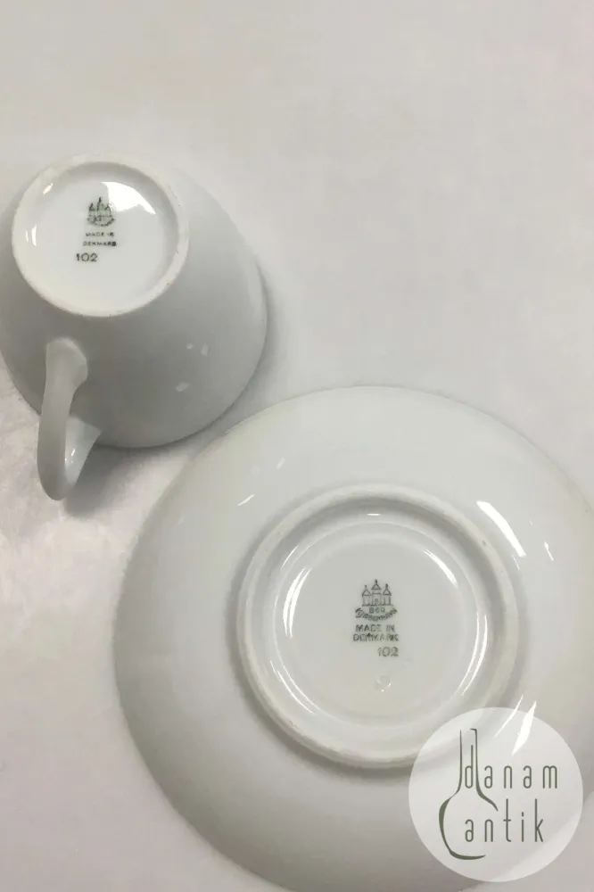 Bing & Grøndahl Elegance, Hvid Kaffekop og underkop No 102