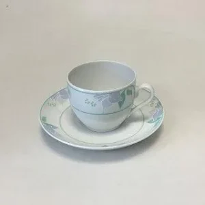 Bing & Grøndahl Fleur, Lyseblå Kaffekop med underkop No 305