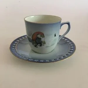 Bing & Grøndahl Harald Wiberg Julestel Kaffekop med Underkop No. 3505/305