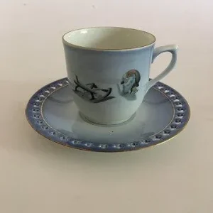 Bing & Grøndahl Harald Wiberg Julestel Kaffekop med Underkop No. 3504/305