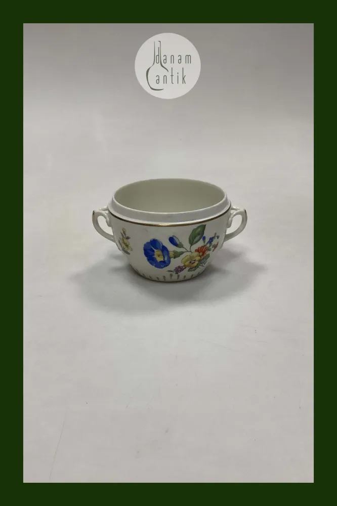 Bing og Grøndahl Saksisk Blomst, Creme Stor Sukkerskål No. 94 u/ låg