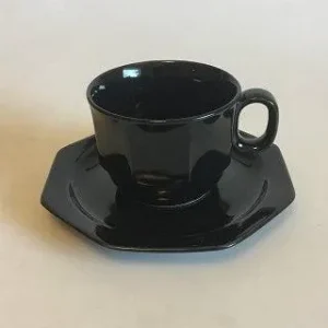 Bing & Grøndahl Sort Cafë Kaffekop og underkop