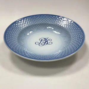 Bing og Grøndahl Blå Tone Hotel med Logo Stor Dyb Tallerken No. 714/1008