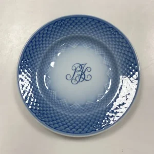 Bing og Grøndahl Blå Tone Hotel med Logo Lille Kagetallerken No. 700/1002