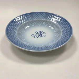 Bing og Grøndahl Blå Tone Hotel med Logo Lille Dyb Tallerken No. 710/1006