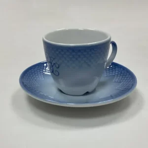 Bing og Grøndahl Blå Tone Hotel med Logo Kaffe-og underkop No. 744
