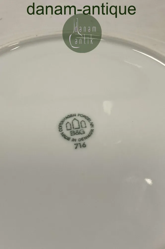 Bing og Grøndahl Blå Tone Hotel Stor Tallerken No 716/1009 MED LOGO