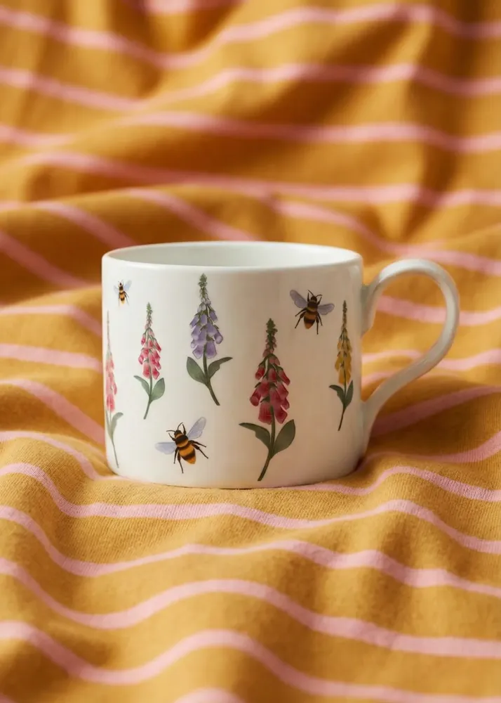 Blåblommig mugg - 355 ml