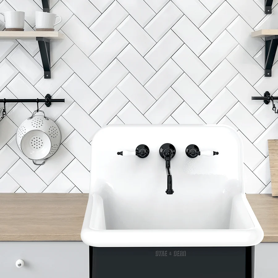 KERAMISK STÄNKBACK UTILITY SINK BLEU PROVENCE