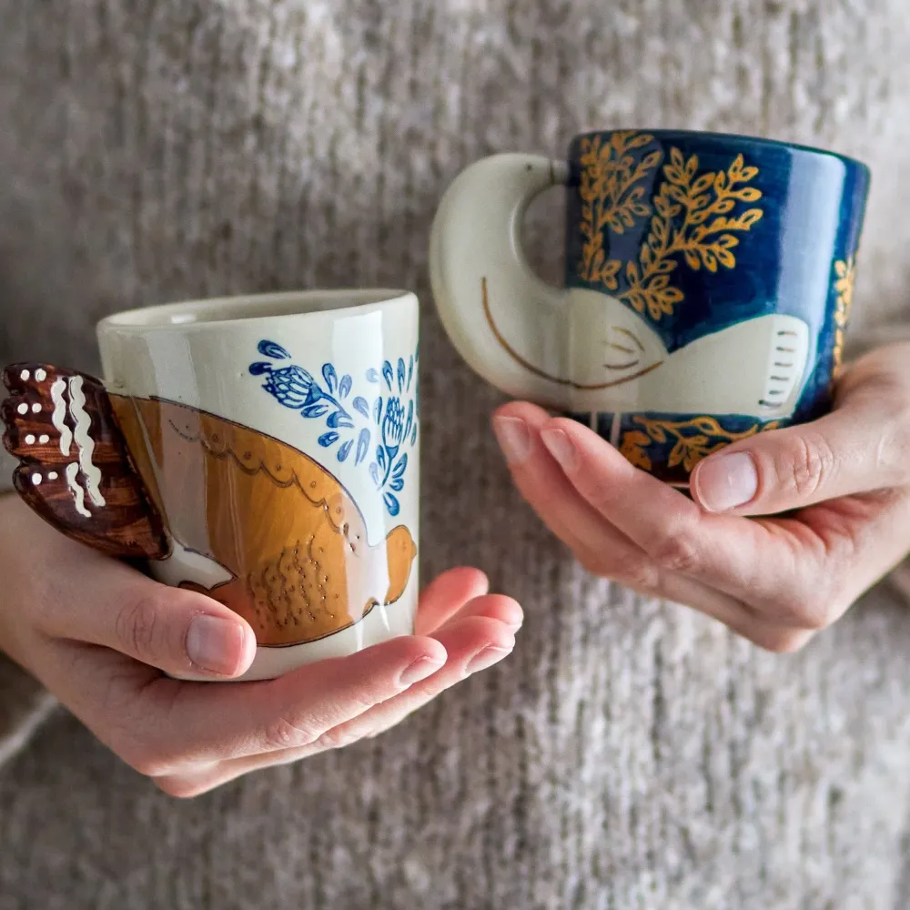 Bloomingville kaffekopp Steingods tekopp Hezha kopp