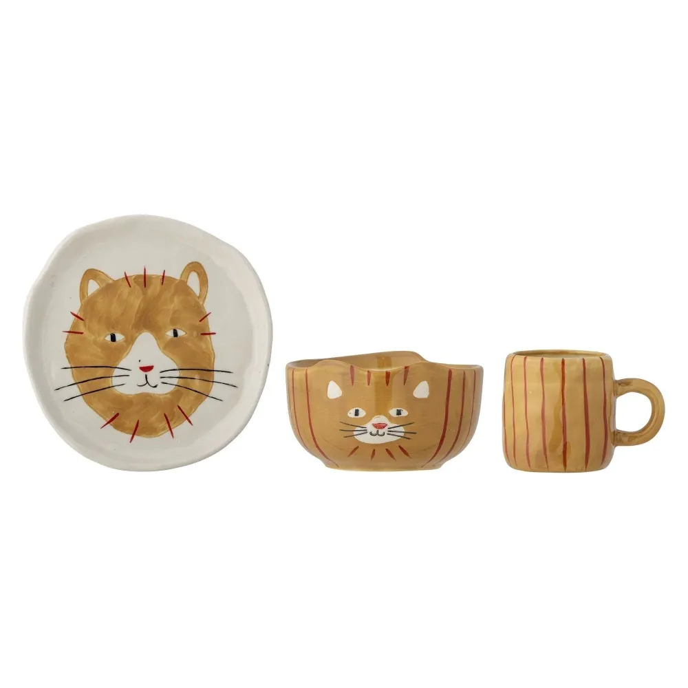 Bloomingville Kittie Barnseris Stengods 3 delar