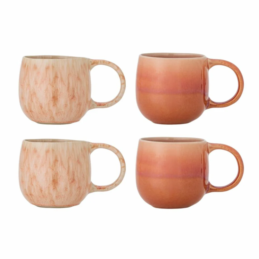 Bloomingville Muggset i stengods Roselyn Rose 4 st.