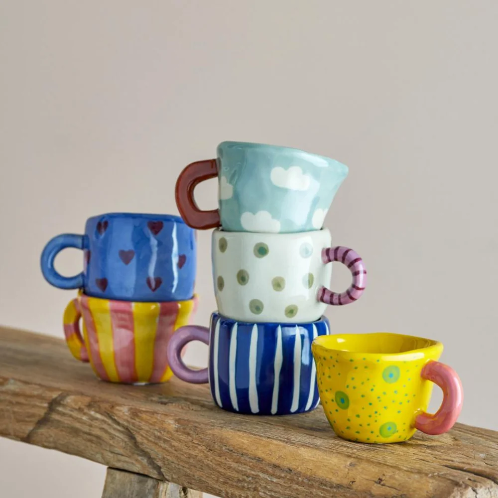 Bloomingville Nini Multi muggset i stengods 6 st.