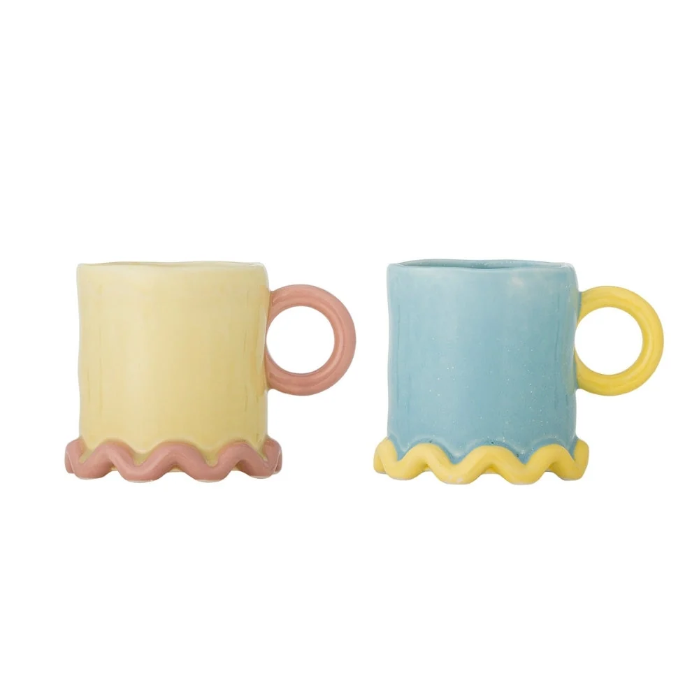 Bloomingville Polly Multi stengodsmuggar set om 2 delar