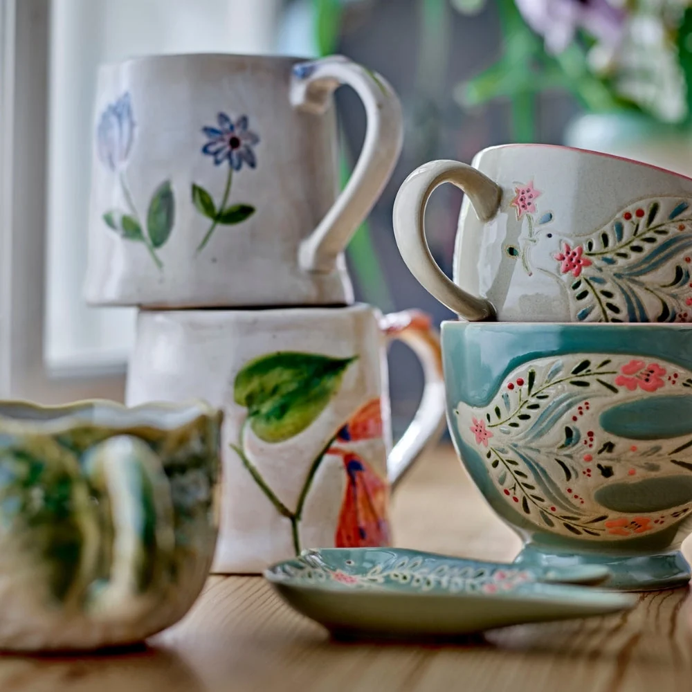Bloomingville Rosalynde Green stengodsmuggar set om 4 delar