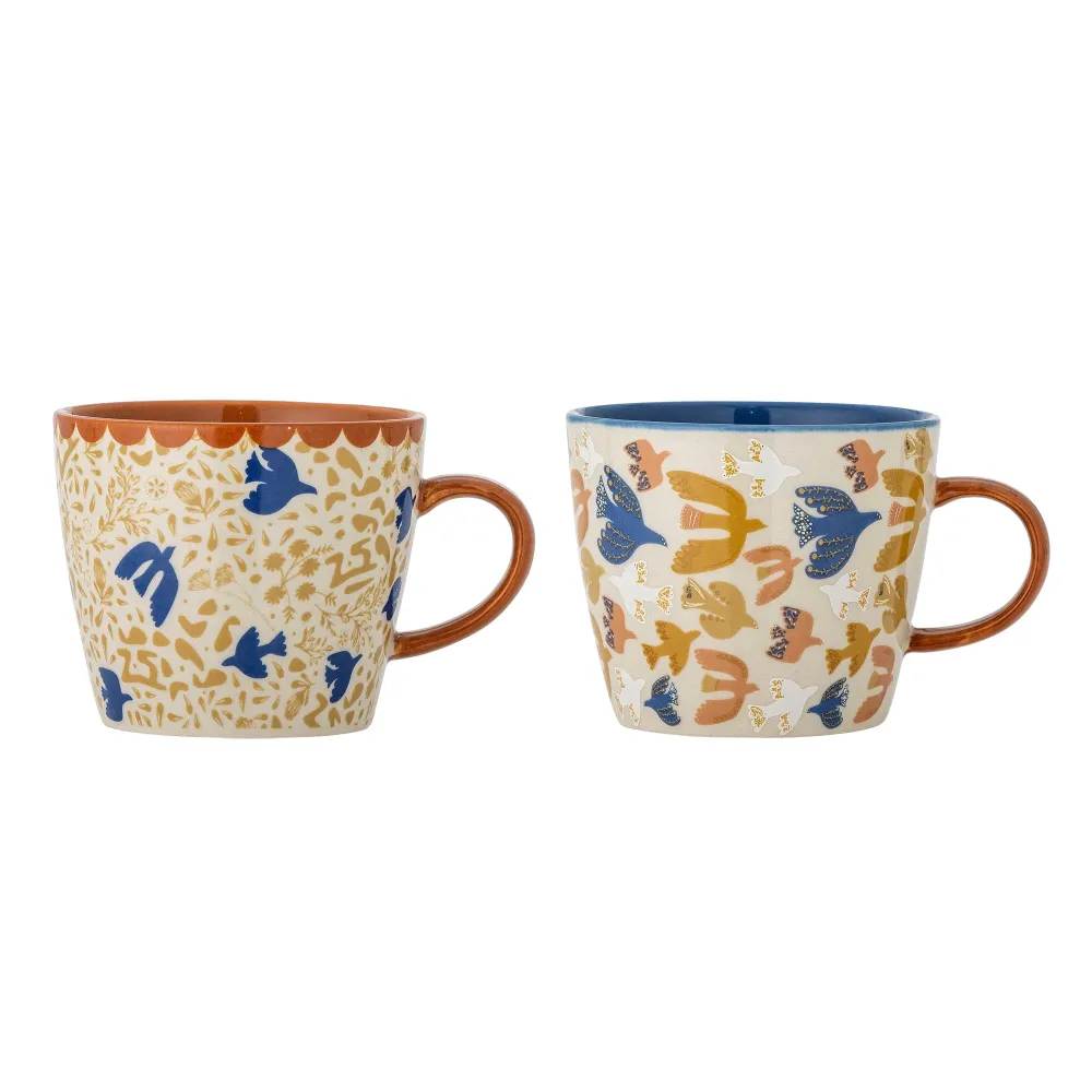 Bloomingville Stengods kaffemuggar Anniversary Brown 2 st