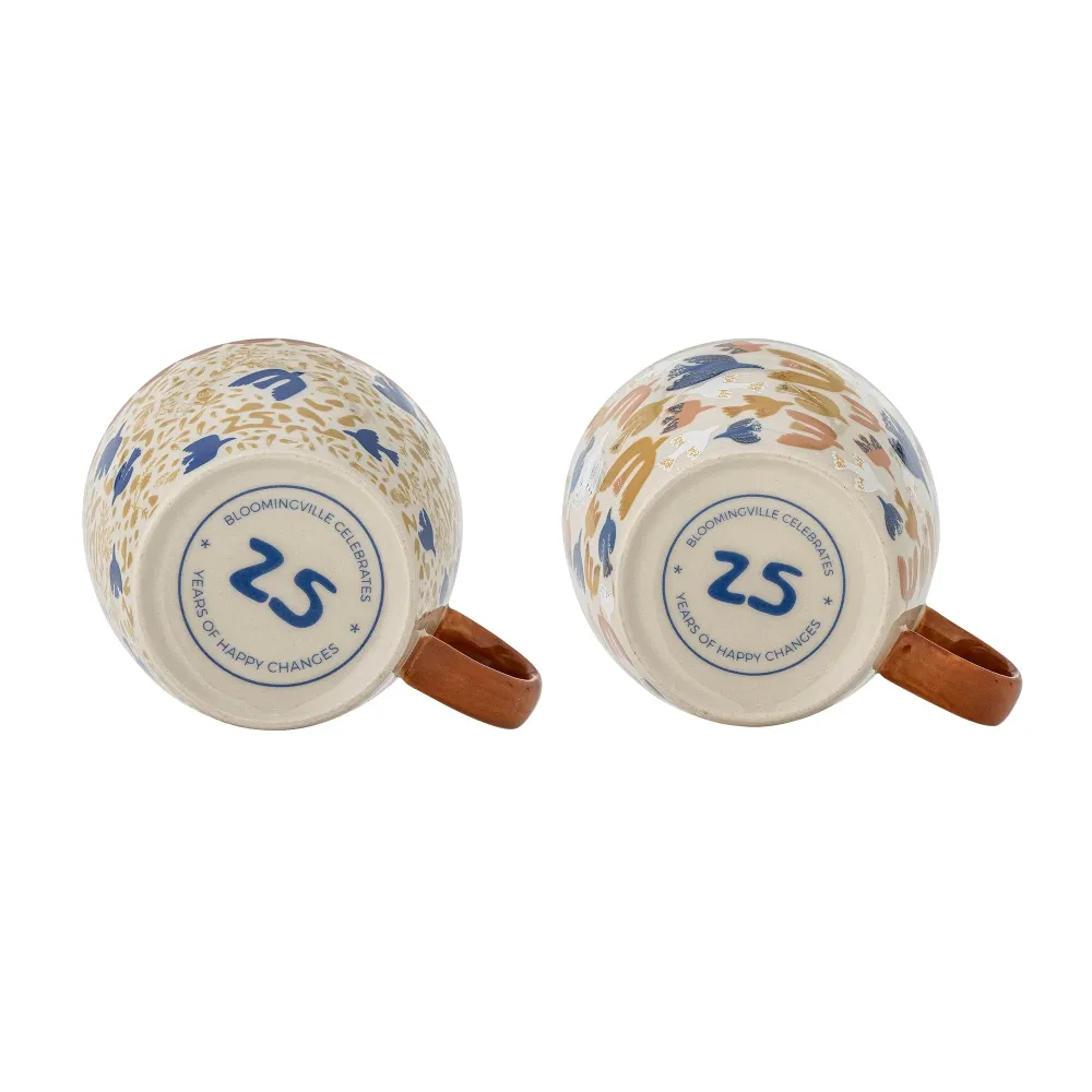 Bloomingville Stengods kaffemuggar Anniversary Brown 2 st
