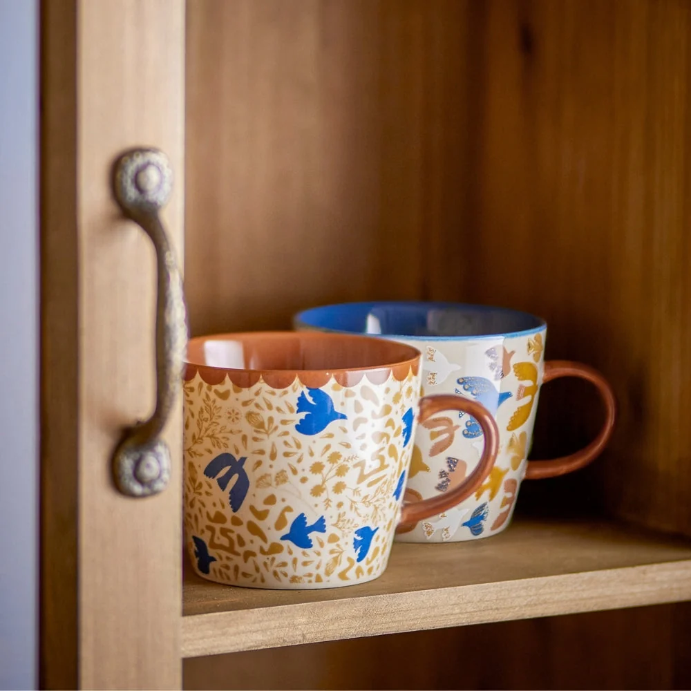 Bloomingville Stengods kaffemuggar Anniversary Brown 2 st