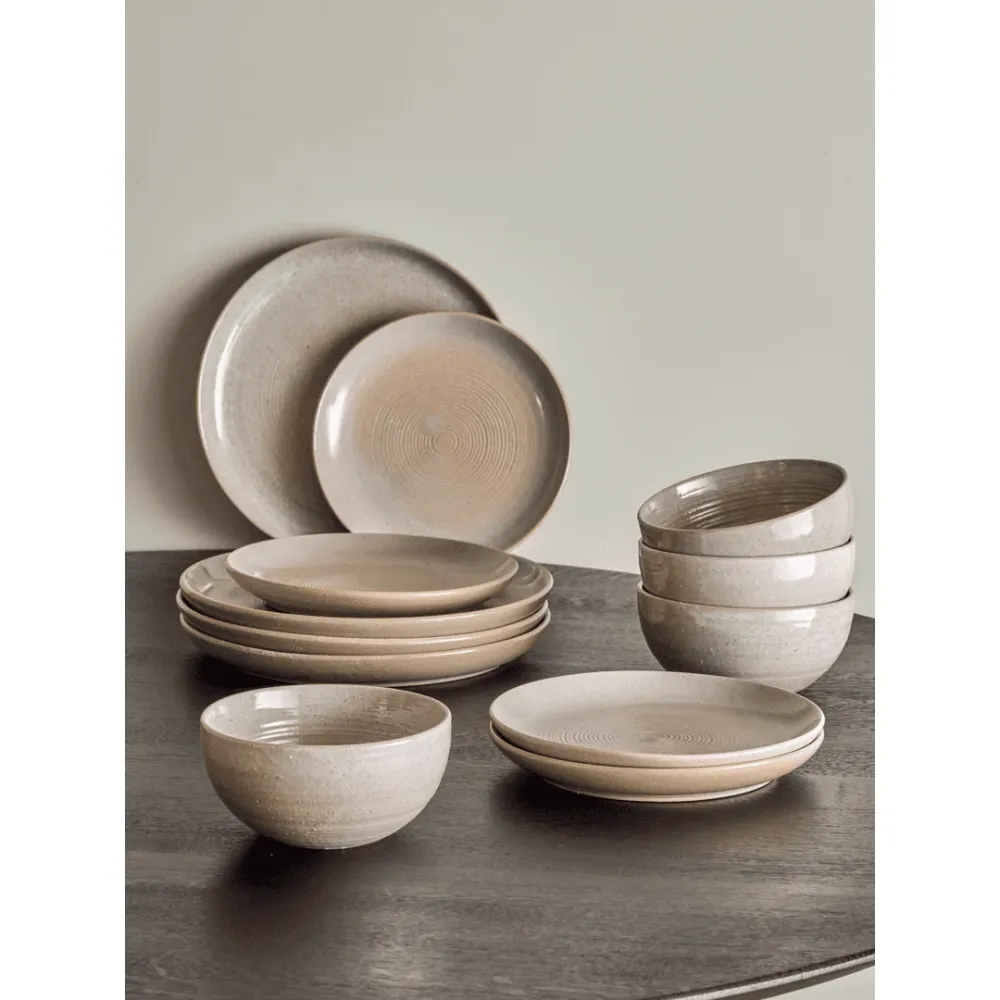 Bloomingville Taupe Middagsservis Set Grå Stengods