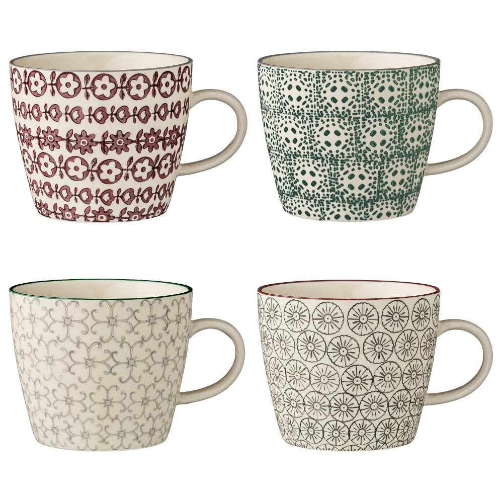 Bloomingville Tekoppar Karine Mugg Grön Stengods 4 stycken